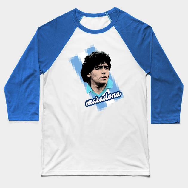 Diego Armando Maradona Tribute Baseball T-Shirt by DankFutura